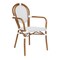 Merrick Lane Celia Stacking Thonet Bistro Style Chair with Arms, PE Rattan Seat, and Metal Frame for Indoor/Outdoor Use